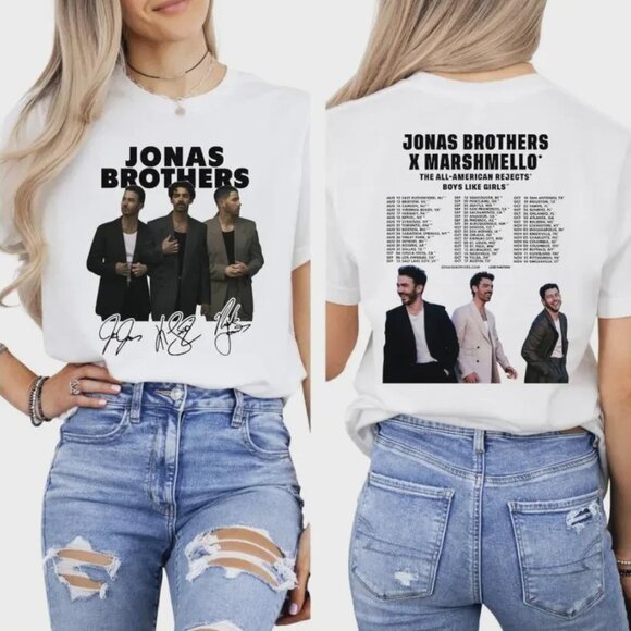 Jonas Brothers Marshmello Tour 2025 Shirt Graphic Tee Music Fan 140 - Picture 1 of 6